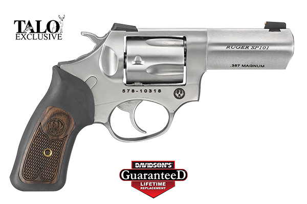 RUGER SP101 .357 MAGNUM 3" FS SS RUBBER/WOOD WILEY CLAPP - for sale