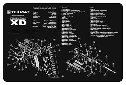 tekmat - Springfield Armory XD - TEKMAT SPRINGFIELD XD - 11X17IN for sale