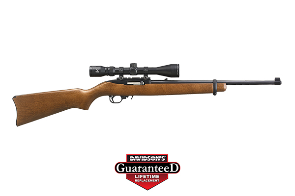 RUGER 10/22 CARBINE .22LR BLUED HARDWOOD  W/3-9X40 SCOPE - for sale