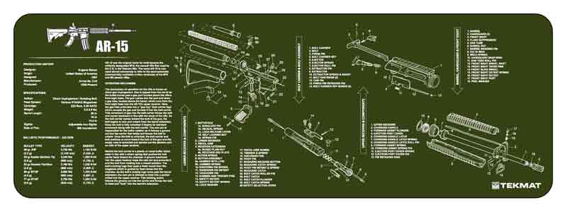tekmat - AR-15 - TEKMAT AR15 OLIVE DRAB - 12X36IN for sale