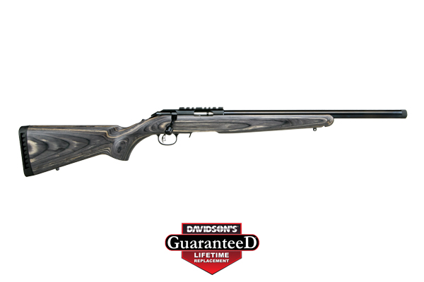 RUGER AMERICAN .22WMR 9-SHOT 18" HVY BBL THREADED BLK LAMIN - for sale