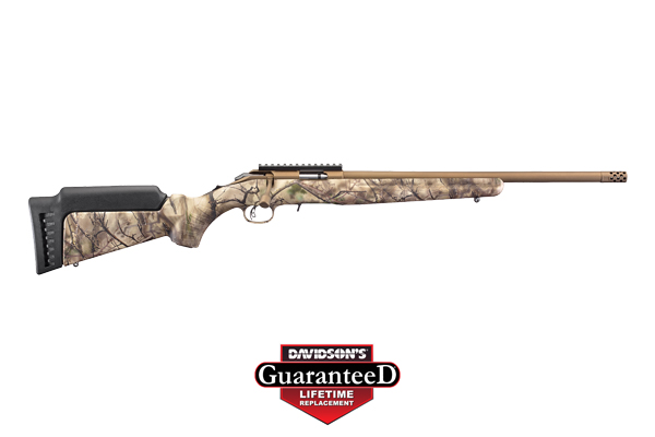 RUGER AMERICAN .22LR BRONZE CERAKOTE GO WILD IM BRUSH CAMO - for sale