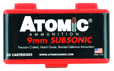 ATOMIC 9MM LUGER SUBSONIC 147GR JHP 50RD 10BX/CS - for sale