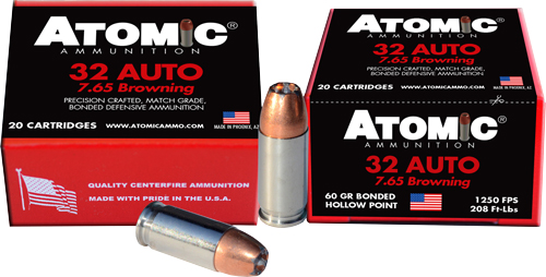 ATOMIC 32 ACP +P 60GR JHP 20RD 10BX/CS - for sale