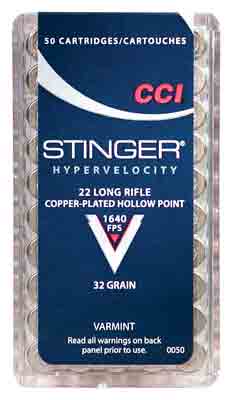 cci ammunition - Stinger - .22LR - STINGER 22LR 32GR CPHP 50RD/BX for sale