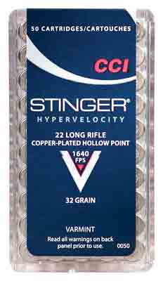 CCI STINGER 22LR 32GR JHP 1640FPS 50RD 100BX/CS - for sale