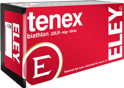 ELEY TENEX BIATHLON 22LR 40GR 50RD 100BX/CS FLAT NOSE - for sale