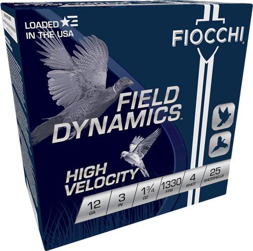 FIOCCHI 12GA 3" 1330FPS #4 1-3/4OZ 25RD 10BX/CS - for sale