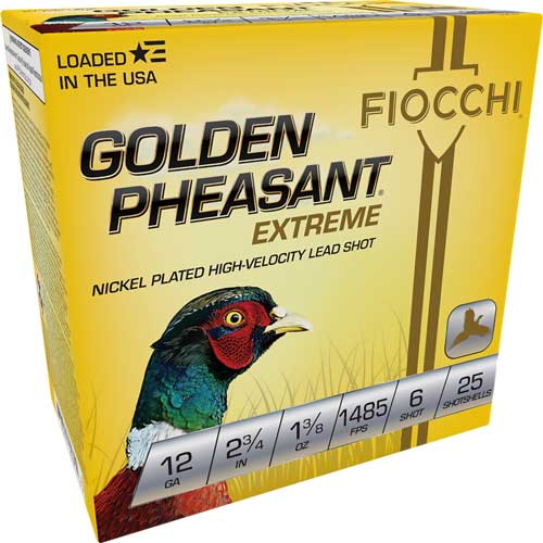 FIOCCHI GLDN PHSNT 12GA 2.75" 1485FPS 1-3/8 #6 25RD 10BX/CS - for sale