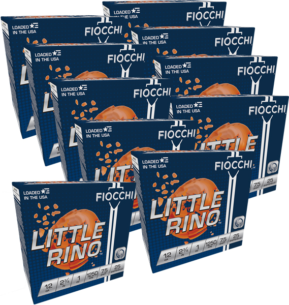 FIOCCHI LITTLE RINO 12GA 2.75" 1OZ #7.5 1250FPS 250RD CASE - for sale