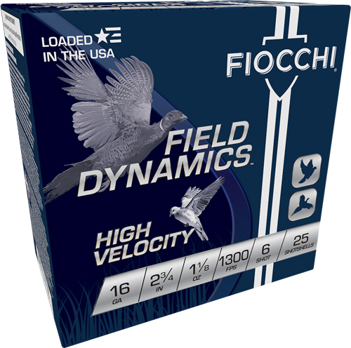 FIOCCHI 16GA 2.75" 1-1/8OZ #6 1300FPS 25RD 10BX/CS - for sale