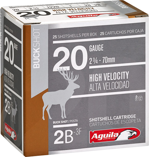 AGUILA SHOTSHELL 20GA 2.75" #2 BUCK 25RD 10BX/CS - for sale
