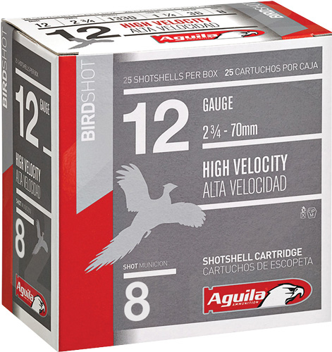 AGUILA SHOTSHELL 12GA 2.75" 1-1/4OZ #8 25RD 10BX/CS - for sale