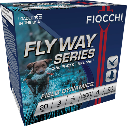 FIOCCHI FLYWAY 20GA 3" #4 1500FPS 7/8OZ 25RD 10BX/CS - for sale