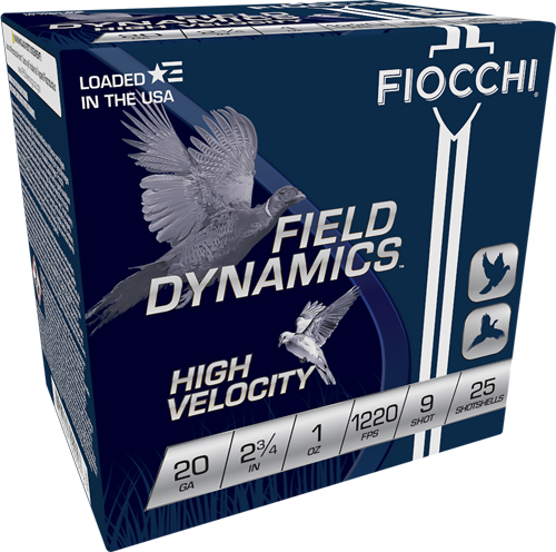 FIOCCHI 20GA 2.75" 1OZ #9 1220FPS 25RD 10BX/CS - for sale