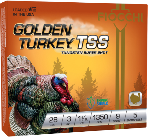 FIOCCHI GOLDEN TURKEY TSS 28GA 3" 1-1/16OZ #9 5RD 10BX/CS - for sale