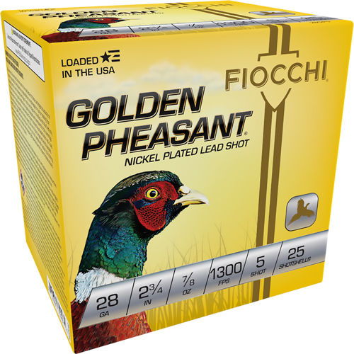 FIOCCHI GLDN PHSANT 28GA 2.75" 1300FPS 7/8OZ #5 25RD 10BX/CS - for sale