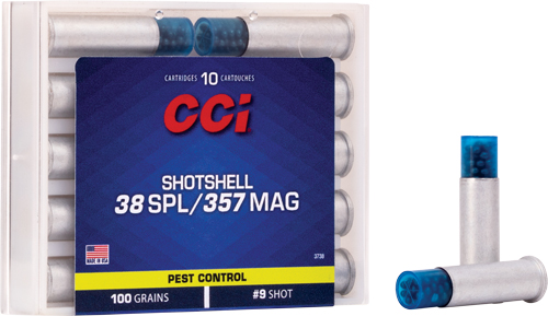 CCI 38/357 SHOTSHELLS 100GR #9 SHOT 10RD 20BX/CS - for sale