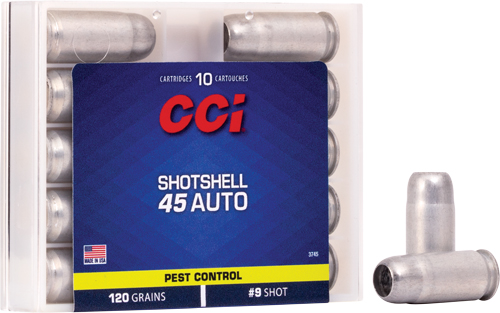 CCI 45 ACP SHOTSHELLS 120GR #9 SHOT 10RD 20BX/CS - for sale
