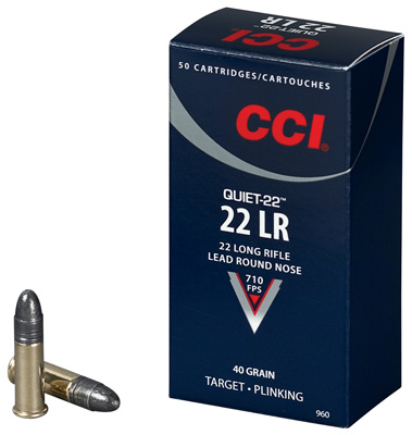 cci ammunition - Quiet-22 - .22LR - QUIET-22 22LR 40GR LRN 22 50RD/BX for sale