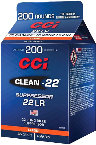 CCI SUPPRESSOR CLEAN 22 LR 970FPS 45GR LRN 200RD 10BX/CS - for sale