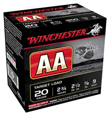 WINCHESTER AA 20GA 7/8OZ #9 1200FPS 250RD CASE LOT - for sale
