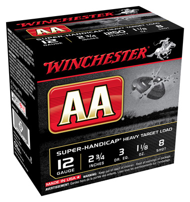 WINCHESTER AA TRGT 12GA 2.75" 1250FPS 1-1/8OZ 8 250RD CASELT - for sale