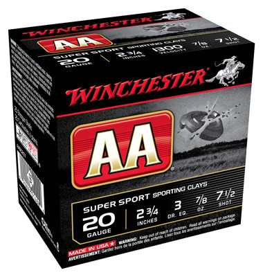 WINCHESTER AA 20GA 7/8OZ #7.5 1300FPS 250RD CASE LOT - for sale