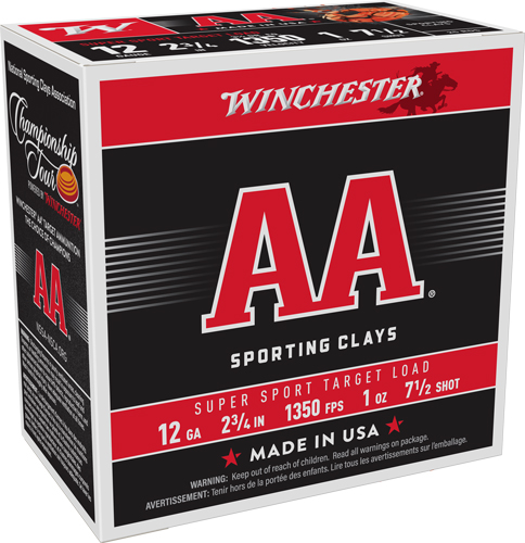 WINCHESTER AA 12GA 2.75 1OZ #7.5 1350FPS 250RD CASE - for sale