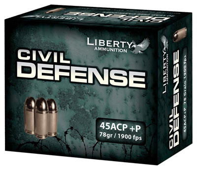 LIBERTY CIVIL DEFENSE 45ACP 78GR HP 20RD 50BX/CS - for sale