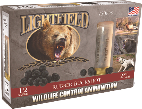 LIGHTFIELD 12GA 2.75" 21-BALLS RUBBER BUCKSHOT 5RD 10BX/CS - for sale