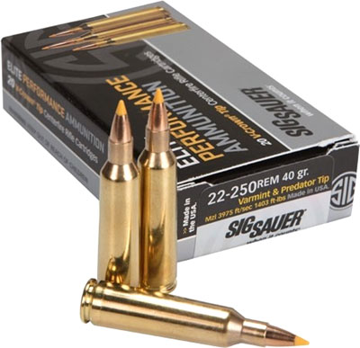 SIG AMMO 22-250REM 40GR V&P 20/200 - for sale