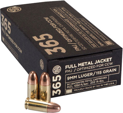 SIG AMMO 9MM 115GR FMJ 50/1000 - for sale