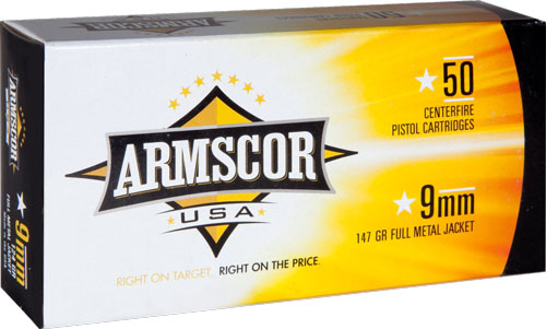 ARMSCOR 9MM 147GR FMJ 50/1000 - for sale