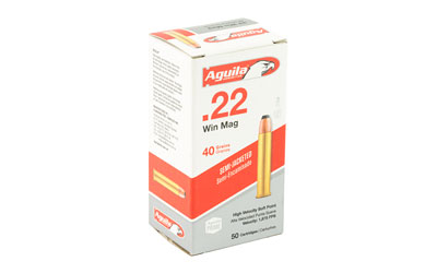 AGUILA 22WMR 40GR JSP 1875FPS 50RD 20BX/CS - for sale