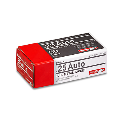 AGUILA 25ACP 50GR FMJ-RN 50RD 20BX/CS - for sale