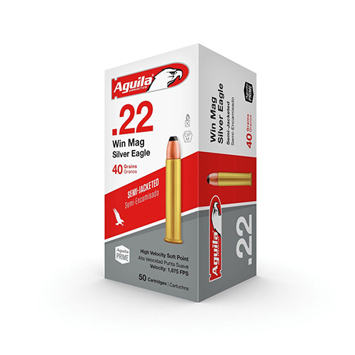 AGUILA 22WMR 40GR JSP 1875FPS 50RD 20BX/CS - for sale