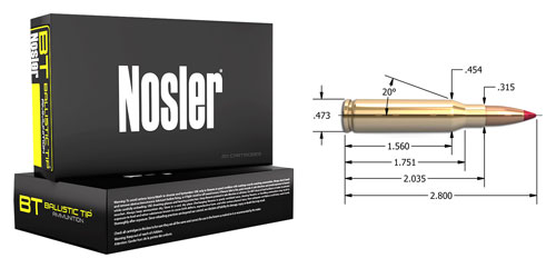 NOSLER BT 7MM-08 REM 120GR BALLISTIC TIP 20RD 10BX/CS - for sale