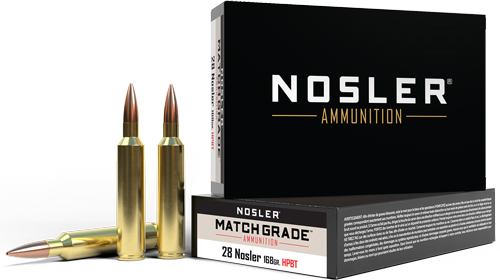 NOSLER MATCH GRADE 28 NOSLER 168GR CUSTOM HPBT 20RD 10BX/CS - for sale