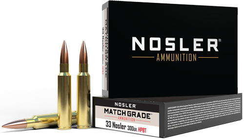 NOSLER MATCH GRADE 33 NOSLER 300GR CUSTOM HPBT 20RD 10BX/CS - for sale