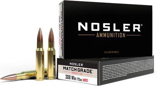 NOSLER MATCH 308WIN 175GR CUSTOM COMP HPBT 20RD 10BX/CS - for sale