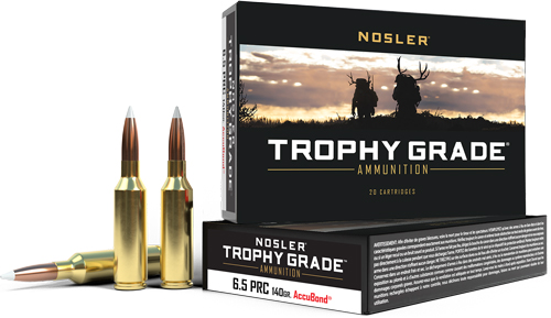 NOSLER TROPHY GRADE 6.5PRC 140 20RD 10BX/CS GR ACCUBOND TIP - for sale