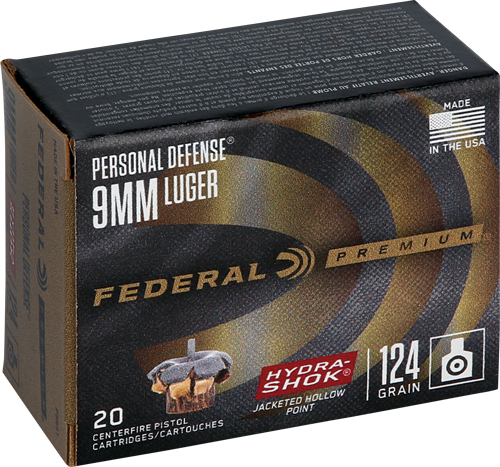 FED HYDRA-SHOK 9MM 124GR HP 20/500 - for sale