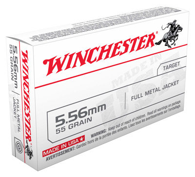 WINCHESTER USA 5.56X45 55GR 20RD 50BX/CS FMJ - for sale