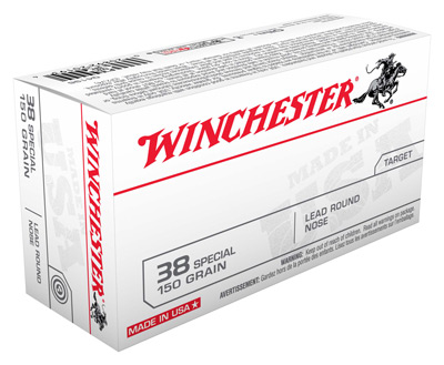 WINCHESTER USA 38 SPECIAL 150GR LEAD-RN 50RD 10BX/CS - for sale