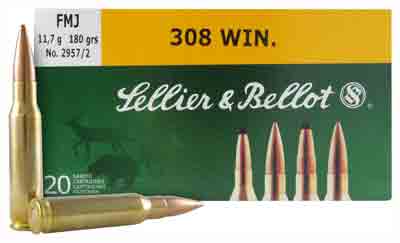 S&B 308 WIN 180GR FMJ 20RD 25BX/CS - for sale