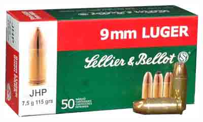 S&B 9MM LUGER 115GR JHP 50RD 20BX/CS - for sale