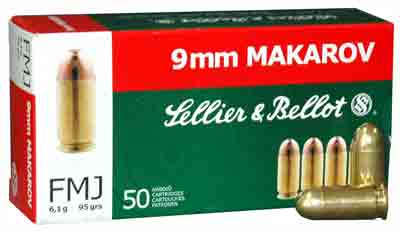 S&B 9X18MM MAKAROV 95GR FMJ RN 50RD 20BX/CS - for sale