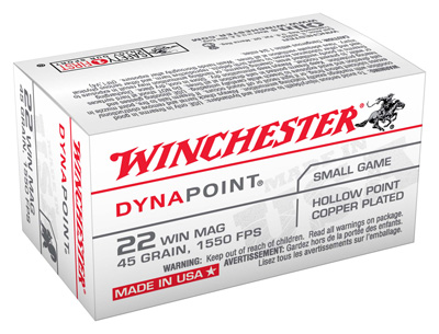 WINCHESTER DYNAPOINT 22WMR 45GR 1550FPS 50RD 40BX/CS - for sale