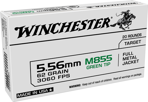 WIN 556 M855 62GR FMJ GRNTIP 20/1000 - for sale